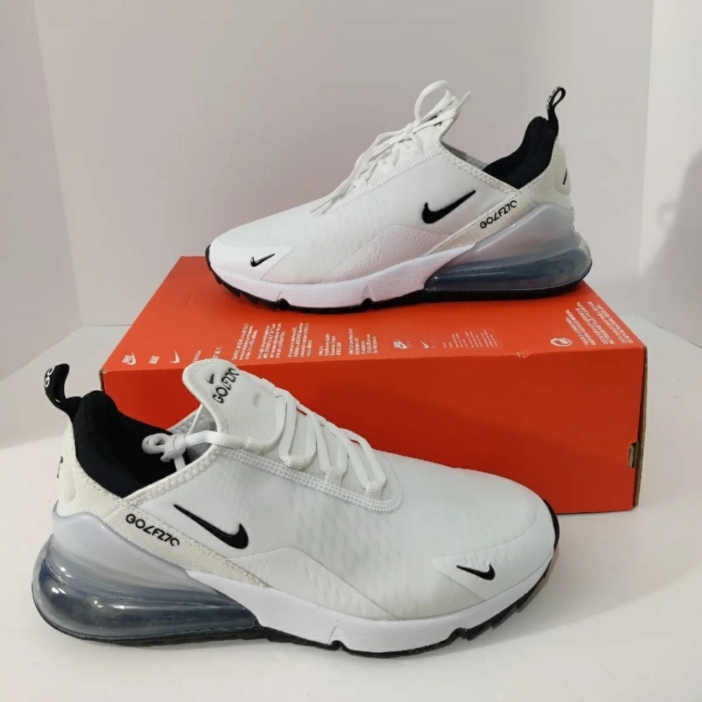 New Nike Air Max 270 G Men's Golf Shoes CK6483-102 White / Black NWOB